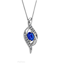 Fashion Jewelry Blue Sapphire 925 Pendentifs en argent Bijoux